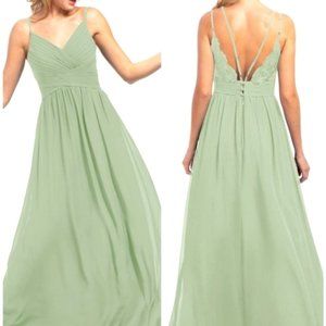 Azazie Blake Dusty Sage Bridesmaid Dress 6 Formal Green